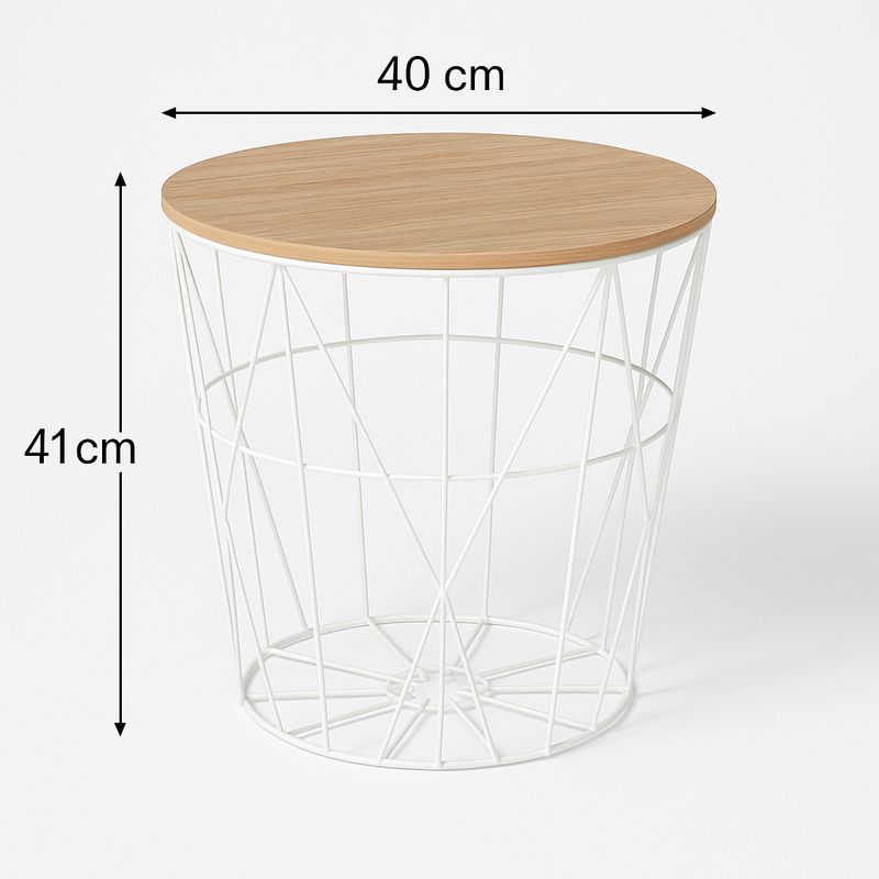 Casa si Gradina - Mobilier - Mese si birouri - Masute de cafea - Masuta cafea rotunda Atmosphera Kumi, 40x41 cm, alb - Infinity.ro
