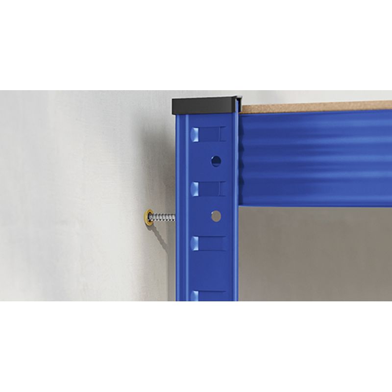 Casa si Gradina - Mobilier - Biblioteci si rafturi - Rafturi - Raft de depozitare metalic, cu rafturi din MDF, 5 polite, max. 875 kg, 180x90x40cm, albastru - Infinity.ro