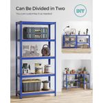 Casa si Gradina - Mobilier - Biblioteci si rafturi - Rafturi - Raft de depozitare metalic, cu rafturi din MDF, 5 polite, max. 875 kg, 180x90x40cm, albastru - Infinity.ro