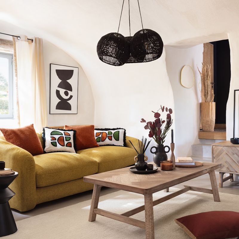 Casa si Gradina - Mobilier - Mese si birouri - Masute de cafea - Masuta de cafea Atmosphera Aeris, lemn acacia si blat MDF chevron, 130x70x40 cm, natur - Infinity.ro