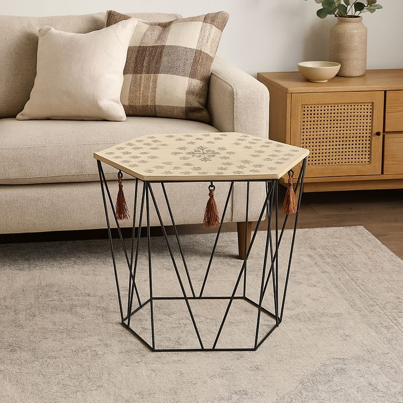 Casa si Gradina - Mobilier - Mese si birouri - Masute de cafea - Masuta cafea octogonala Atmosphera Kumi, 44x38x40 cm, negru - Infinity.ro