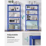 Casa si Gradina - Mobilier - Biblioteci si rafturi - Rafturi - Raft de depozitare metalic, cu rafturi din MDF, 5 polite, max. 875 kg, 180x90x40cm, albastru - Infinity.ro