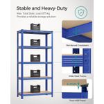 Casa si Gradina - Mobilier - Biblioteci si rafturi - Rafturi - Raft de depozitare metalic, cu rafturi din MDF, 5 polite, max. 875 kg, 180x90x40cm, albastru - Infinity.ro