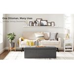 Casa si Gradina - Mobilier - Scaune si fotolii - Fotolii - Taburet pliabil cu sezut moale, spatiu de depozitare 131litri, maxim 300kg, 110x38x38cm, gri inchis - Infinity.ro