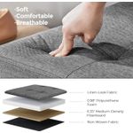 Casa si Gradina - Mobilier - Scaune si fotolii - Fotolii - Taburet pliabil cu sezut moale, spatiu de depozitare 131litri, maxim 300kg, 110x38x38cm, gri inchis - Infinity.ro