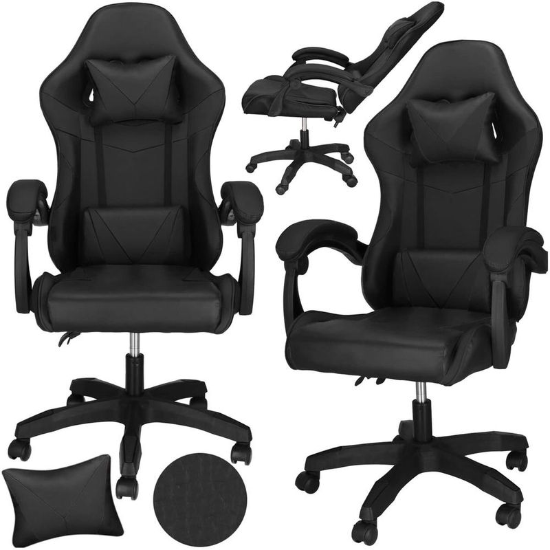 PC, gaming si accesorii - Gaming - Accesorii gaming - Scaune gaming - Scaun birou pentru gaming, ergonomic, suport lombar si tetiera, 114-123x55x50 cm, negru - Infinity.ro