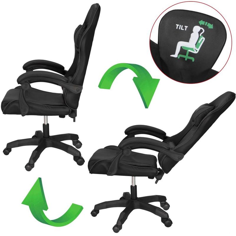 PC, gaming si accesorii - Gaming - Accesorii gaming - Scaune gaming - Scaun birou pentru gaming, ergonomic, suport lombar si tetiera, 114-123x55x50 cm, negru - Infinity.ro