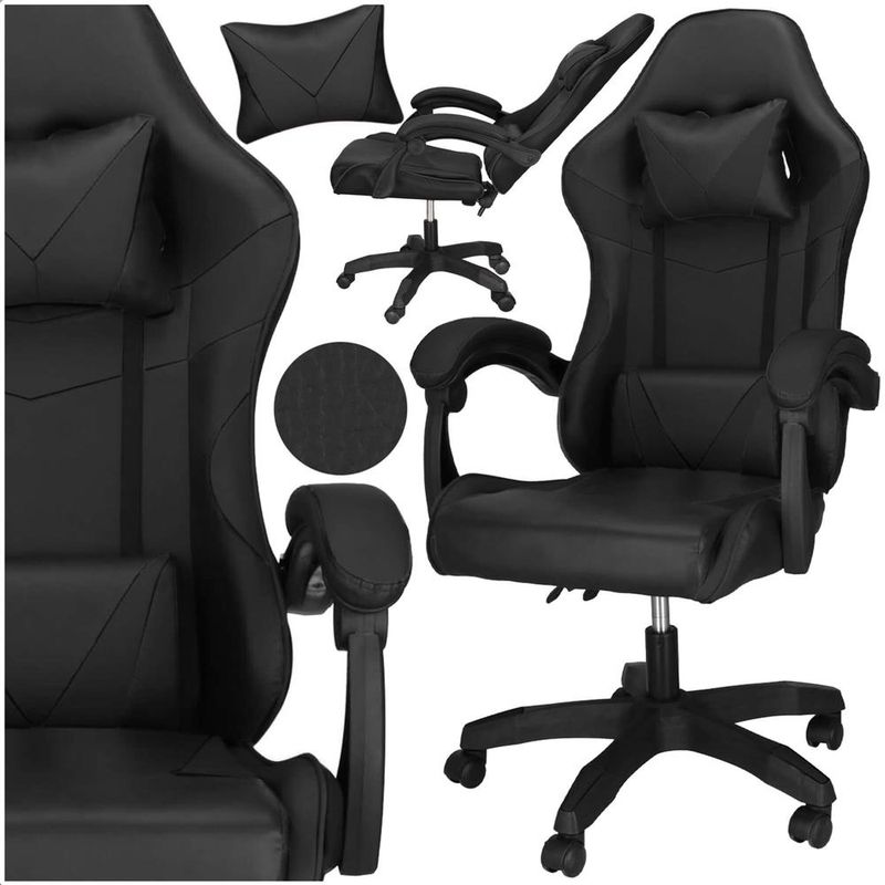 PC, gaming si accesorii - Gaming - Accesorii gaming - Scaune gaming - Scaun birou pentru gaming, ergonomic, suport lombar si tetiera, 114-123x55x50 cm, negru - Infinity.ro