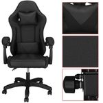 PC, gaming si accesorii - Gaming - Accesorii gaming - Scaune gaming - Scaun birou pentru gaming, ergonomic, suport lombar si tetiera, 114-123x55x50 cm, negru - Infinity.ro