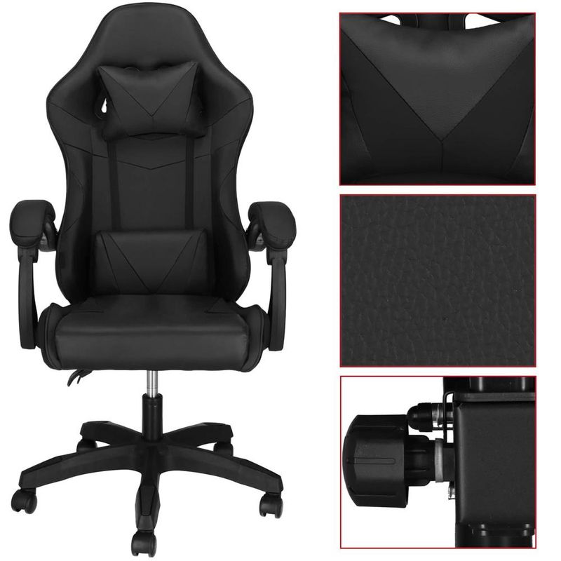 PC, gaming si accesorii - Gaming - Accesorii gaming - Scaune gaming - Scaun birou pentru gaming, ergonomic, suport lombar si tetiera, 114-123x55x50 cm, negru - Infinity.ro
