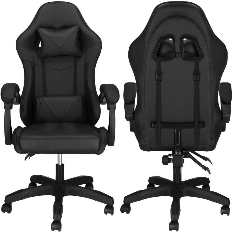 PC, gaming si accesorii - Gaming - Accesorii gaming - Scaune gaming - Scaun birou pentru gaming, ergonomic, suport lombar si tetiera, 114-123x55x50 cm, negru - Infinity.ro