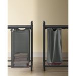 Market - Spalare si intretinere rufe - Uscatoare de rufe si accesorii - Cos rufe 4x40L, saci detasabili, raft superior si cadru metalic, 116x33x72 cm, negru si gri - Infinity.ro