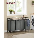 Market - Spalare si intretinere rufe - Uscatoare de rufe si accesorii - Cos rufe 4x40L, saci detasabili, raft superior si cadru metalic, 116x33x72 cm, negru si gri - Infinity.ro