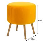 Casa si Gradina - Mobilier - Scaune si fotolii - Tabureti - Taburet Atmosphera Solaro rotund cu baza aurie, 35x41 cm, galben mustar - Infinity.ro