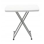 Casa si Gradina - Gradina si terasa - Mobilier exterior - Seturi mobila gradina - Masa pliabila 76x50 cm, inaltime reglabila 36-71 cm, pentru terasa, gradina sau camping, HDPE alb - Infinity.ro