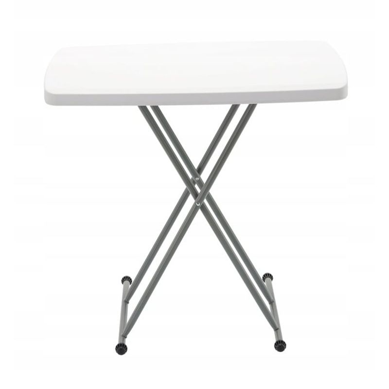Casa si Gradina - Gradina si terasa - Mobilier exterior - Seturi mobila gradina - Masa pliabila 76x50 cm, inaltime reglabila 36-71 cm, pentru terasa, gradina sau camping, HDPE alb - Infinity.ro
