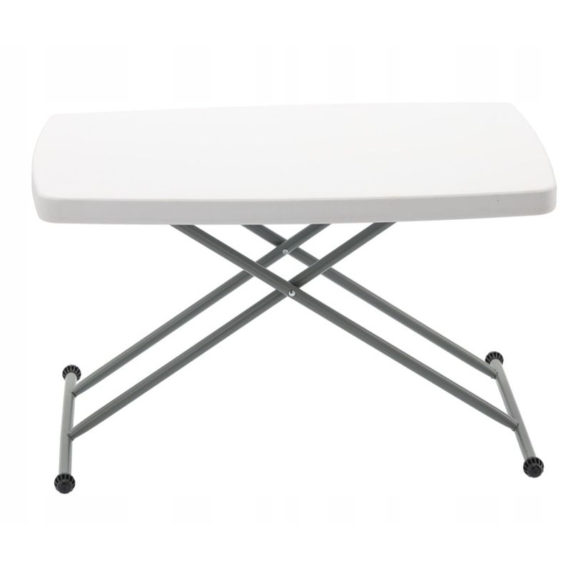 Casa si Gradina - Gradina si terasa - Mobilier exterior - Seturi mobila gradina - Masa pliabila 76x50 cm, inaltime reglabila 36-71 cm, pentru terasa, gradina sau camping, HDPE alb - Infinity.ro