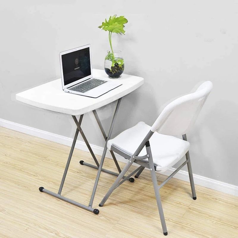 Casa si Gradina - Gradina si terasa - Mobilier exterior - Seturi mobila gradina - Masa pliabila 76x50 cm, inaltime reglabila 36-71 cm, pentru terasa, gradina sau camping, HDPE alb - Infinity.ro