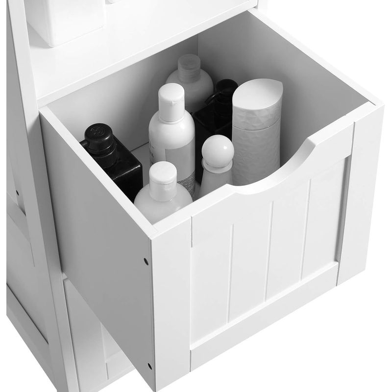 Casa si Gradina - Mobilier - Mobilier baie - Corpuri baie - Dulap de baie tip coloana, din MDF, cu 2 sertare si 3 rafturi, 30x30x142 cm, alb - Infinity.ro