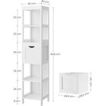 Casa si Gradina - Mobilier - Mobilier baie - Corpuri baie - Dulap de baie tip coloana, din MDF, cu 2 sertare si 3 rafturi, 30x30x142 cm, alb - Infinity.ro