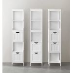 Casa si Gradina - Mobilier - Mobilier baie - Corpuri baie - Dulap de baie tip coloana, din MDF, cu 2 sertare si 3 rafturi, 30x30x142 cm, alb - Infinity.ro