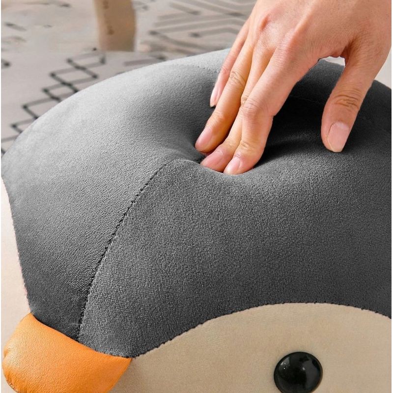 Casa si Gradina - Mobilier - Scaune si fotolii - Fotolii - Taburet pentru copii, 28x25cm, maxim 50kg, model pinguin gri - Infinity.ro