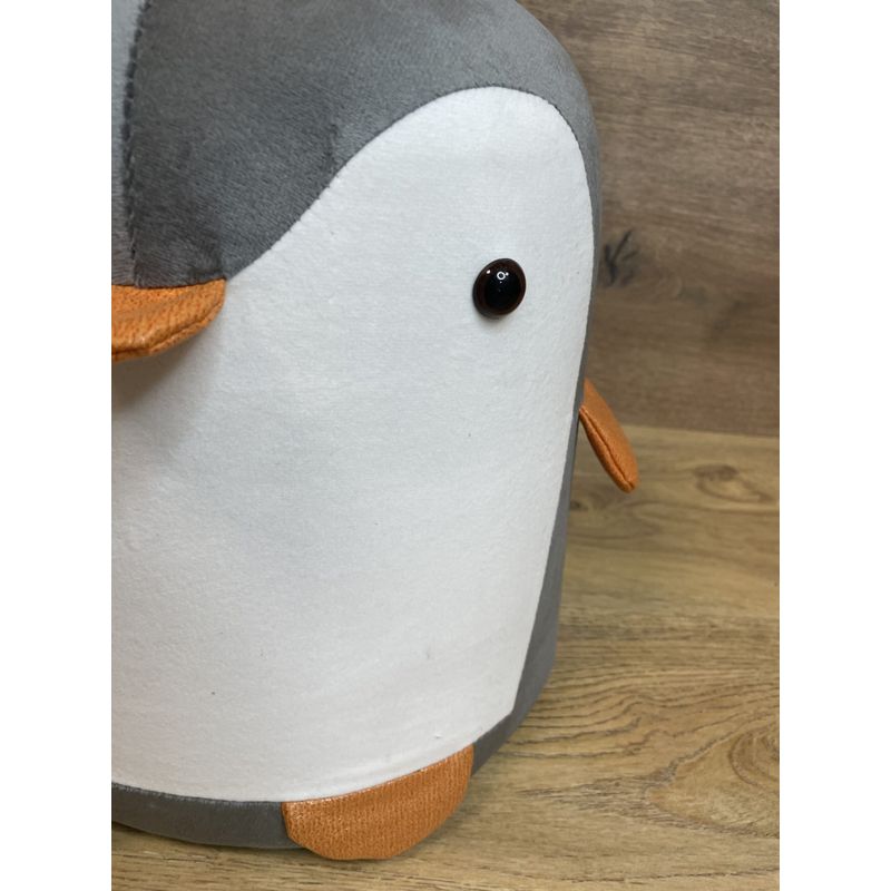 Casa si Gradina - Mobilier - Scaune si fotolii - Tabureti - Taburet pentru copii, 28x25cm, maxim 50kg, model pinguin gri - Infinity.ro