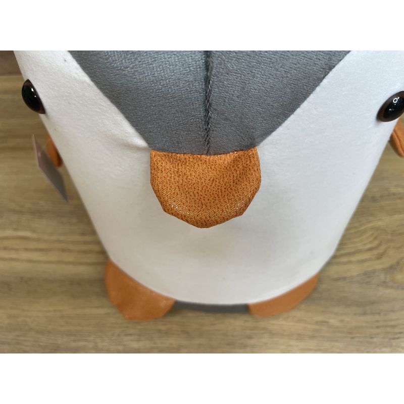 Casa si Gradina - Mobilier - Scaune si fotolii - Tabureti - Taburet pentru copii, 28x25cm, maxim 50kg, model pinguin gri - Infinity.ro