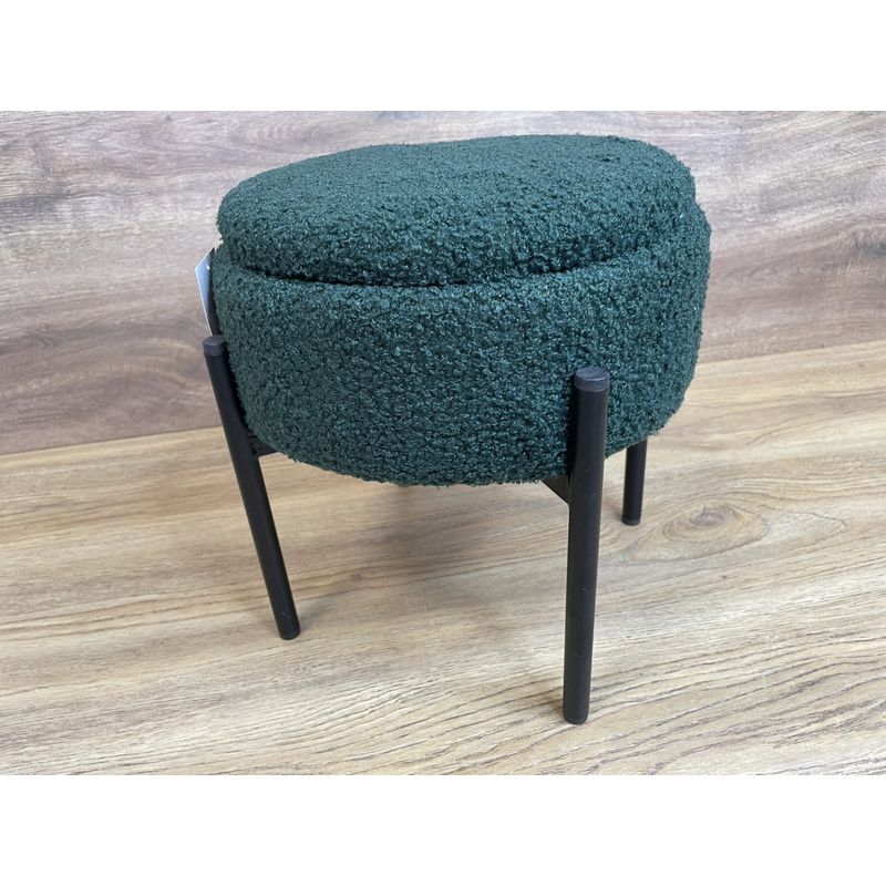 Casa si Gradina - Mobilier - Scaune si fotolii - Tabureti - Taburet pentru copii, rotund, spatiu depozitare, 31x28cm, maxim 50kg, verde - Infinity.ro