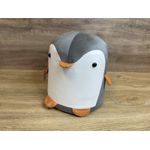 Casa si Gradina - Mobilier - Scaune si fotolii - Fotolii - Taburet pentru copii, 28x25cm, maxim 50kg, model pinguin gri - Infinity.ro
