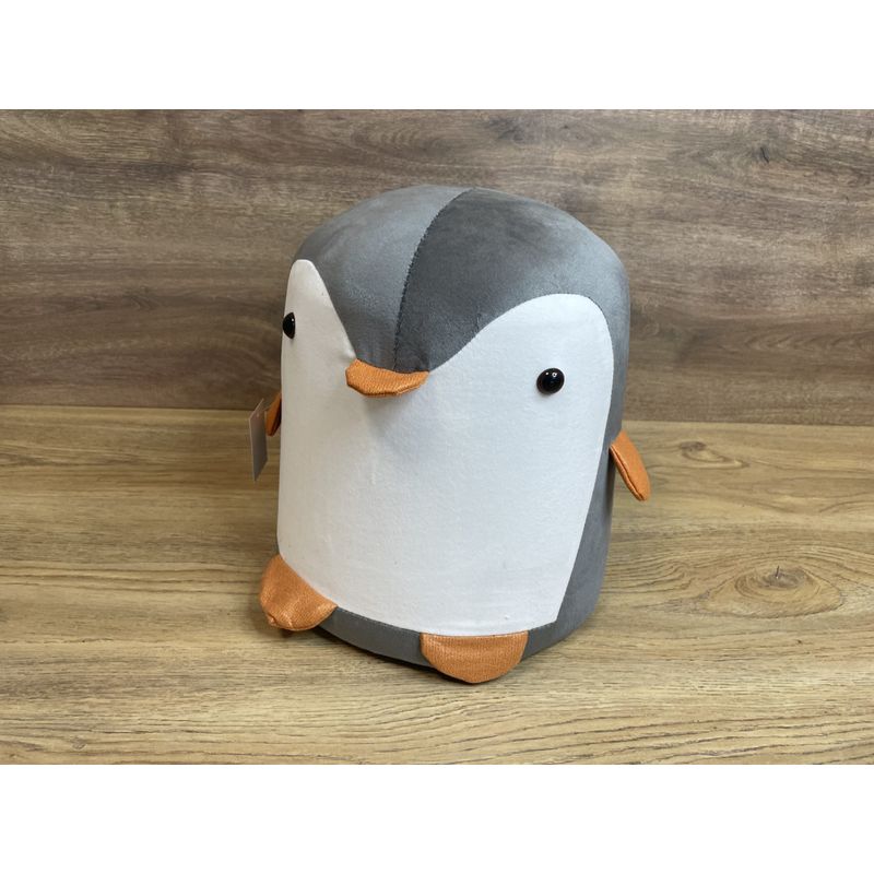 Casa si Gradina - Mobilier - Scaune si fotolii - Fotolii - Taburet pentru copii, 28x25cm, maxim 50kg, model pinguin gri - Infinity.ro