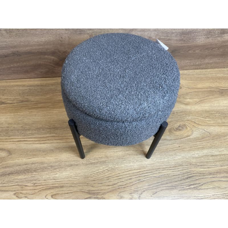 Casa si Gradina - Mobilier - Scaune si fotolii - Fotolii - Taburet pentru copii, rotund, spatiu depozitare, 31x28cm, maxim 50kg, gri - Infinity.ro
