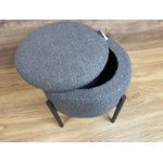 Casa si Gradina - Mobilier - Scaune si fotolii - Fotolii - Taburet pentru copii, rotund, spatiu depozitare, 31x28cm, maxim 50kg, gri - Infinity.ro