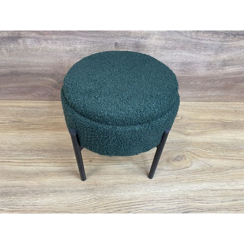 Casa si Gradina - Mobilier - Scaune si fotolii - Tabureti - Taburet pentru copii, rotund, spatiu depozitare, 31x28cm, maxim 50kg, verde - Infinity.ro