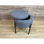 Casa si Gradina - Mobilier - Scaune si fotolii - Fotolii - Taburet pentru copii, rotund, spatiu depozitare, 31x28cm, maxim 50kg, gri - Infinity.ro