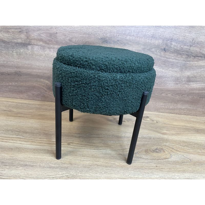 Casa si Gradina - Mobilier - Scaune si fotolii - Tabureti - Taburet pentru copii, rotund, spatiu depozitare, 31x28cm, maxim 50kg, verde - Infinity.ro