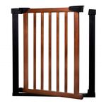 Petshop - Accesorii petshop - Jucarii animale - Jucarii educative - Poarta de siguranta Safety Gate pentru scari, ajustabila 75-82 cm, din otel si lemn, negru maro - Infinity.ro