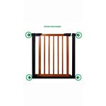 Petshop - Accesorii petshop - Jucarii animale - Jucarii educative - Poarta de siguranta Safety Gate pentru scari, ajustabila 75-82 cm, din otel si lemn, negru maro - Infinity.ro