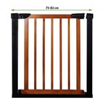 Petshop - Accesorii petshop - Jucarii animale - Jucarii educative - Poarta de siguranta Safety Gate pentru scari, ajustabila 75-82 cm, din otel si lemn, negru maro - Infinity.ro
