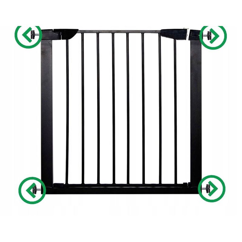 Petshop - Accesorii petshop - Jucarii animale - Jucarii educative - Poarta de siguranta Safety Gate pentru scari, ajustabila 103-110 cm, din otel, neagra - Infinity.ro
