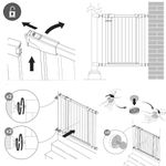 Petshop - Accesorii petshop - Jucarii animale - Jucarii educative - Poarta de siguranta Safety Gate pentru scari, ajustabila, din lemn cu structura otel, 89-96cm, negru maro - Infinity.ro