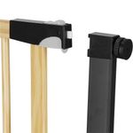 Petshop - Accesorii petshop - Jucarii animale - Jucarii educative - Poarta de siguranta Safety Gate pentru scari, ajustabila, din lemn cu structura otel, 89-96cm, negru maro - Infinity.ro