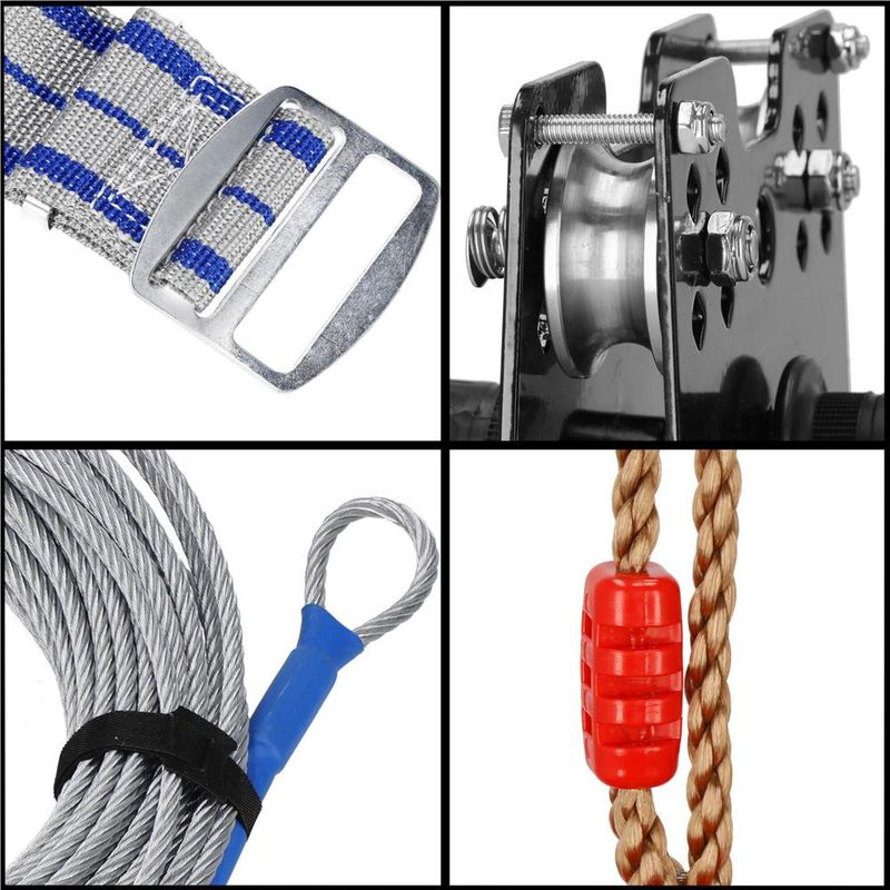 Petshop - Accesorii petshop - Jucarii animale - Jucarii educative - Set tiroliana pentru copii, cablu otel lungime 30m, capacitate 120kg - Infinity.ro