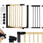 Petshop - Accesorii petshop - Jucarii animale - Jucarii educative - Poarta de siguranta Safety Gate pentru scari, ajustabila, din lemn cu structura otel, 103-110cm, negru maro - Infinity.ro