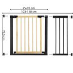 Petshop - Accesorii petshop - Jucarii animale - Jucarii educative - Poarta de siguranta Safety Gate pentru scari, ajustabila, din lemn cu structura otel, 103-110cm, negru maro - Infinity.ro