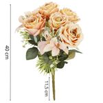 Casa si Gradina - Gradinarit si plante - Plante si ghivece - Ghivece si suporturi - Buchet de flori artificiale din poliester, 9 fire trandafiri, 40cm, roz - Infinity.ro