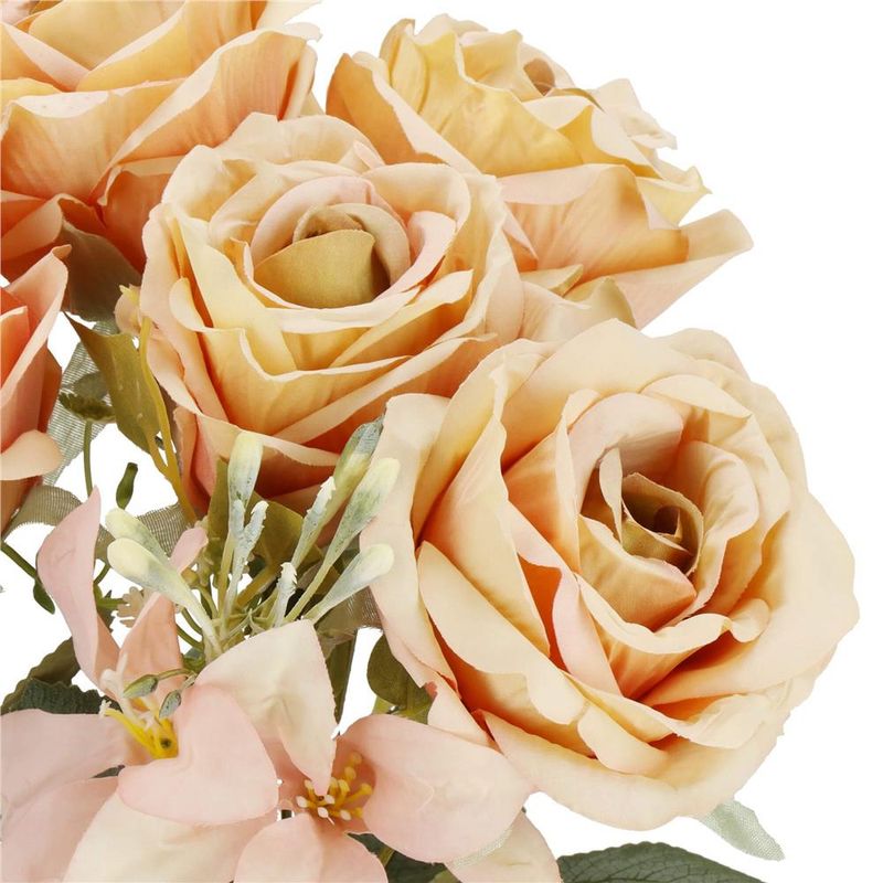 Casa si Gradina - Gradinarit si plante - Plante si ghivece - Ghivece si suporturi - Buchet de flori artificiale din poliester, 9 fire trandafiri, 40cm, roz - Infinity.ro