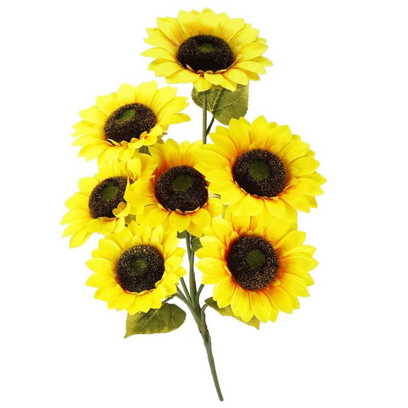 Casa si Gradina - Gradinarit si plante - Plante si ghivece - Ghivece si suporturi - Buchet de flori artificiale din poliester, 2 fire de floarea soarelui, 57cm - Infinity.ro