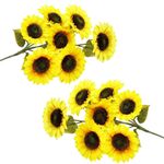 Casa si Gradina - Gradinarit si plante - Plante si ghivece - Ghivece si suporturi - Buchet de flori artificiale din poliester, 2 fire de floarea soarelui, 57cm - Infinity.ro