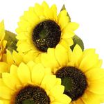 Casa si Gradina - Gradinarit si plante - Plante si ghivece - Ghivece si suporturi - Buchet de flori artificiale din poliester, 2 fire de floarea soarelui, 57cm - Infinity.ro
